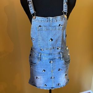 Embroidered Mickey overall dress